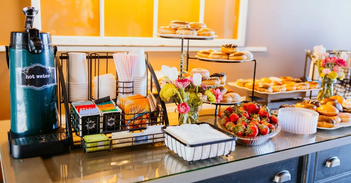 An enticing dessert station at an international buffet.