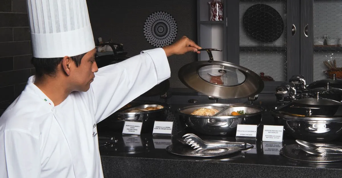 Practical training in a hotel kitchen