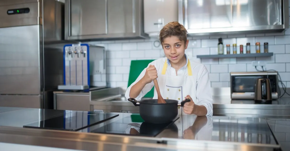 Hospitality students practicing cooking skills